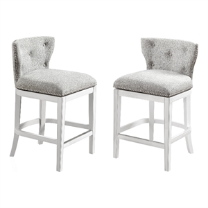 alaterre furniture miranda swivel counter height bar stool - set of 2 - white