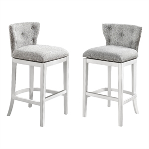 alaterre furniture miranda swivel bar height bar stool - set of 2 - white