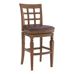 alaterre furniture napa bar height stool with back - mahogany