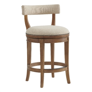 hanover swivel counter height bar stool - weathered brown and beige