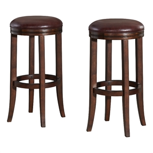 alaterre furniture natick bar height stool - distressed walnut - set of 2