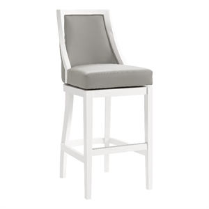 alaterre furniture ellie bar height stool with back - white