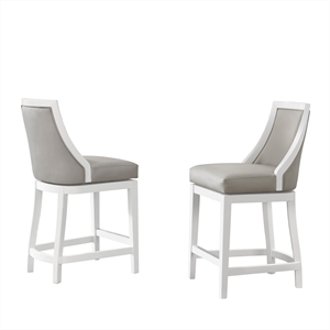 alaterre furniture ellie counter height stool with back - white - set of 2