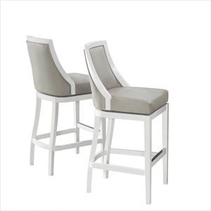 alaterre furniture ellie bar height stool with back - white - set of 2
