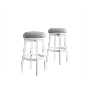 alaterre furniture ellie bar height stool - white - set of 2