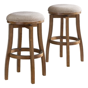 alaterre furniture ellie brown wood bar height stool - set of 2