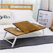Lada Foldable Laptop Tray with Acacia Top and White Legs in Beige and White