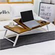 Lada Foldable Laptop Tray with Acacia Top and White Legs in Beige and White