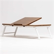 Lada Foldable Laptop Tray with Acacia Top and White Legs in Beige and White