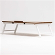 Lada Foldable Laptop Tray with Acacia Top and White Legs in Beige and White