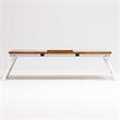 Lada Foldable Laptop Tray with Acacia Top and White Legs in Beige and White