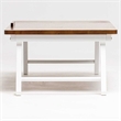 Lada Foldable Laptop Tray with Acacia Top and White Legs in Beige and White