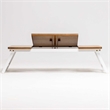 Lada Foldable Laptop Tray with Acacia Top and White Legs in Beige and White