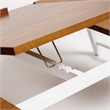 Lada Foldable Laptop Tray with Acacia Top and White Legs in Beige and White