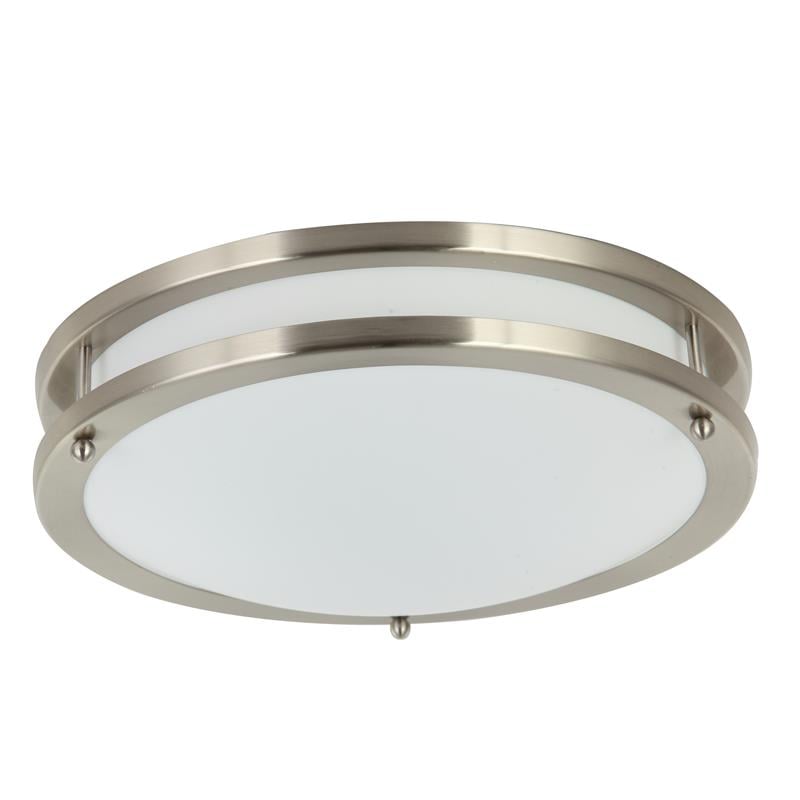 12 in. 1-Light Satin Nickel Finish Smart LED Ceiling Light Flush Mount