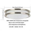 12 in. 1-Light Satin Nickel Finish Smart LED Ceiling Light Flush Mount