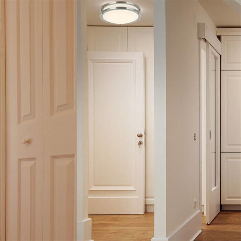 12 in. 1-Light Satin Nickel Finish Smart LED Ceiling Light Flush Mount