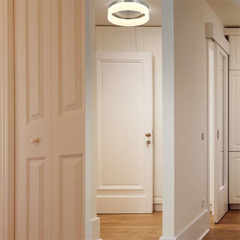 12 in. 1-Light Satin Nickel Finish Smart LED Ceiling Light Flush Mount