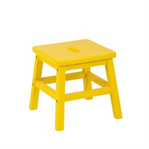 Sybelle 12 in. Yellow Backless Solid Rubber Wood Conductor Stool