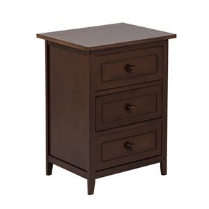 feye 3-drawer dark walnut nightstand
