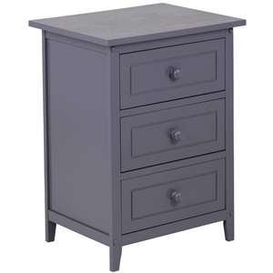 feye 3-drawer gray nightstand