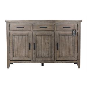 ashford 55 in. rustic gray large sideboard with 3-drawer and 3-door
