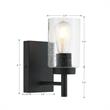 1 Light Black Bathroom Vanity Light with Bubble Glass Shade