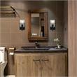 1 Light Black Bathroom Vanity Light with Bubble Glass Shade