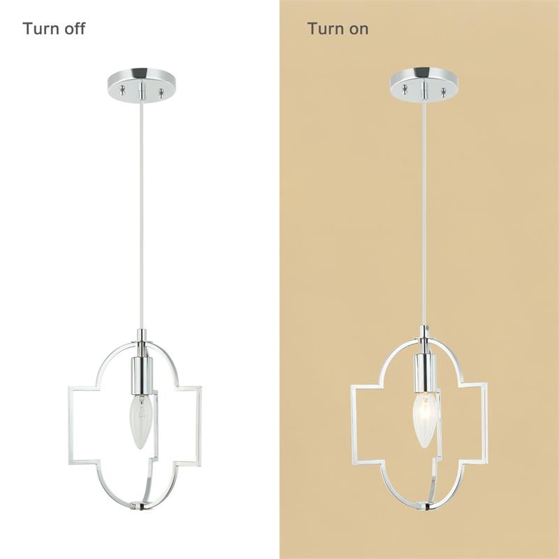 1-Light Modern Farmhouse Geometric Chrome Chandelier
