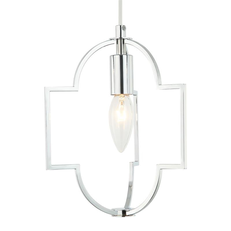 1-Light Modern Farmhouse Geometric Chrome Chandelier