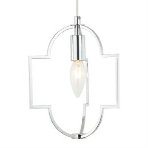 1-light modern farmhouse geometric chrome chandelier