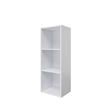 31.5 in. Tall White Wood 3-Shelf Etagere Bookcase