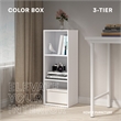 31.5 in. Tall White Wood 3-Shelf Etagere Bookcase