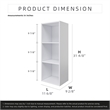 31.5 in. Tall White Wood 3-Shelf Etagere Bookcase
