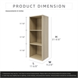 31.5 in. Tall Natural Oak Wood 3-Shelf Etagere Bookcase