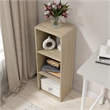 31.5 in. Tall Natural Oak Wood 3-Shelf Etagere Bookcase