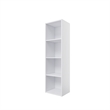 41.81 in. Tall White Wood 4-Shelf Etagere Bookcase