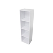 41.81 in. Tall White Wood 4-Shelf Etagere Bookcase