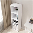 41.81 in. Tall White Wood 4-Shelf Etagere Bookcase