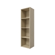 41.81 in. Tall Natural Oak Wood 4-Shelf Etagere Bookcase
