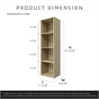 41.81 in. Tall Natural Oak Wood 4-Shelf Etagere Bookcase