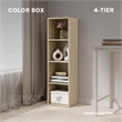 41.81 in. Tall Natural Oak Wood 4-Shelf Etagere Bookcase