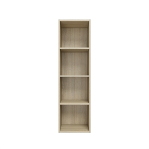 41.81 in. Tall Natural Oak Wood 4-Shelf Etagere Bookcase