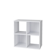 23.46 in. Tall White Wood 3-Shelf Etagere Bookcase
