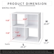 23.46 in. Tall White Wood 3-Shelf Etagere Bookcase