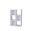 34.96 in. Tall White Wood 3-Shelf Etagere Bookcase