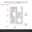 34.96 in. Tall White Wood 3-Shelf Etagere Bookcase