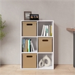 34.96 in. Tall White Wood 3-Shelf Etagere Bookcase