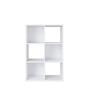 34.96 in. Tall White Wood 3-Shelf Etagere Bookcase