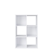 34.96 in. Tall White Wood 3-Shelf Etagere Bookcase